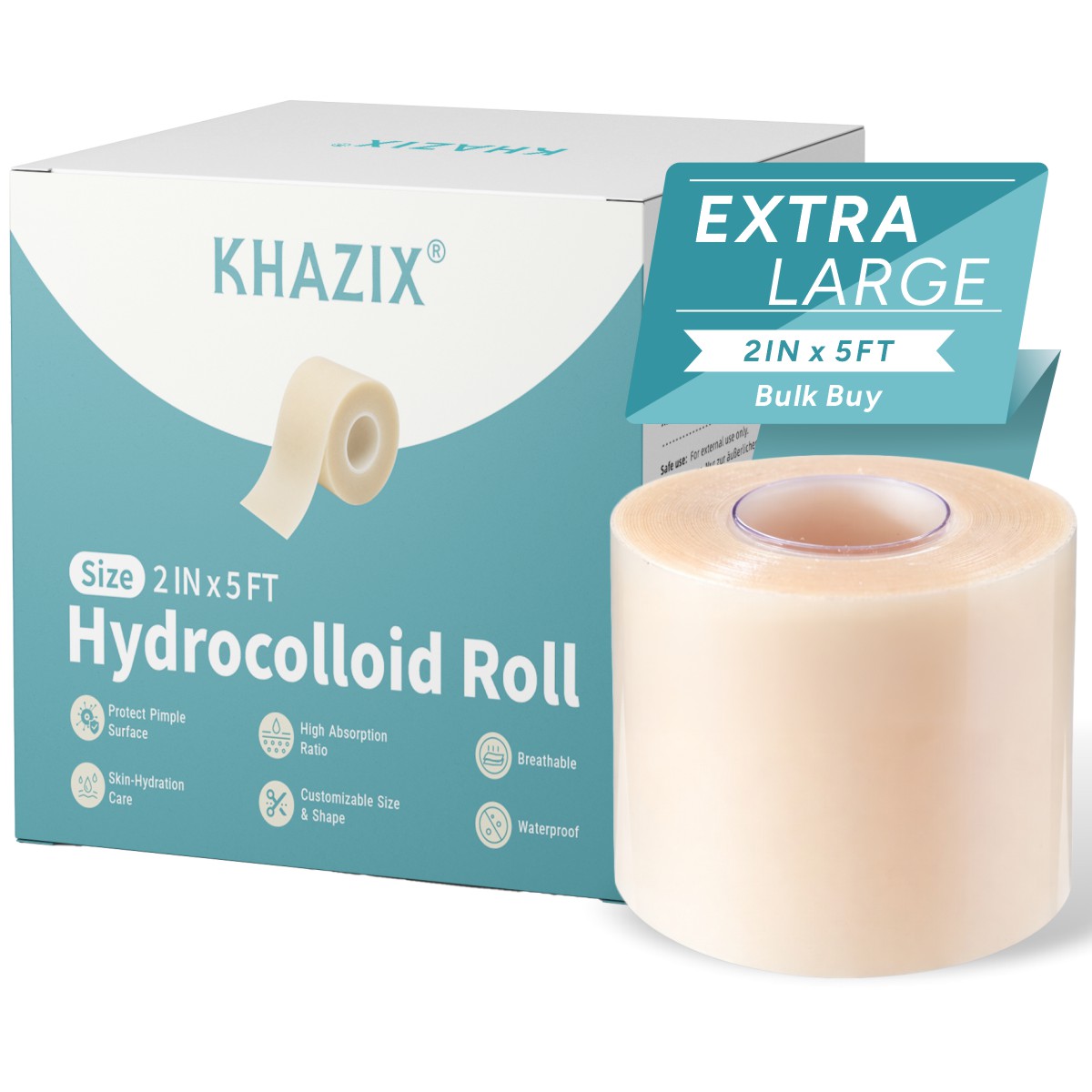 Bandage - Curativo Hidrocoloide KHAZIX em Rolo 2in